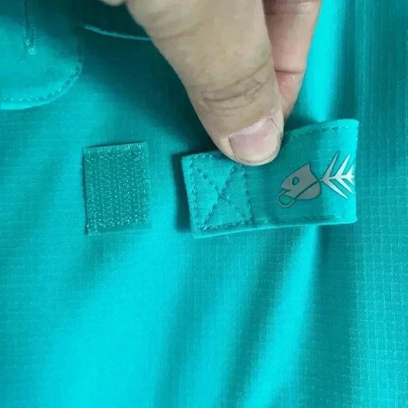 Silver Bait fishing shirt mens L Large blue vented short sleeve polyester button - Picture 6 of 16